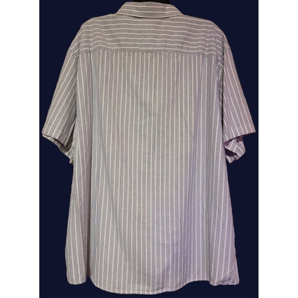 UnTuckIt Shirt Mens Button Short Slv Stripe Blue Gray XXXLC Rutherford Style - Picture 3 of 6